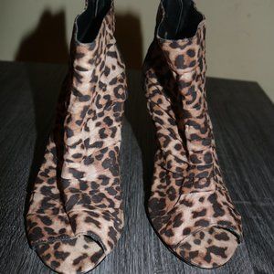 Women stiletto heeled open toe ankle booties